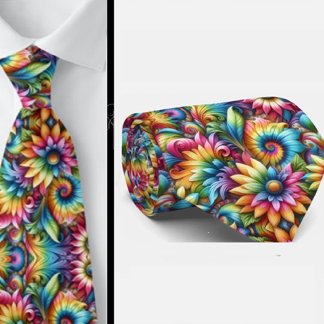 Cravate Motif floral Tie-Dye psychédélique (Créateur téléchargé)