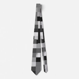 Cravate Motif flou pipelé.BG gris