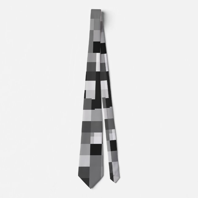 Cravate Motif flou pipelé.BG gris (Devant)