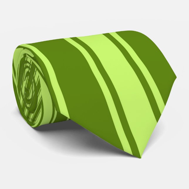 Cravate Motif funky rayure couleur avocat (Roulé)