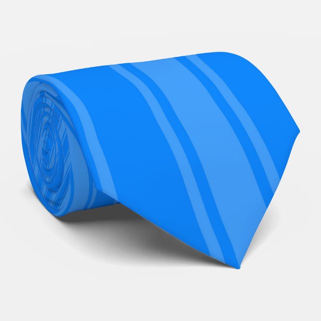Cravate Motif funky rayure couleur azur (Roulé)