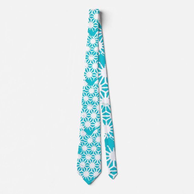 Cravate Motif géométrique Aqua (Devant)