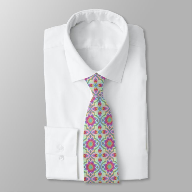 Cravate Motif géométrique arc-en-ciel (Attaché)