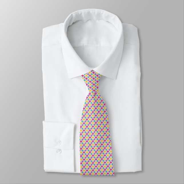 Cravate Motif géométrique avec forme de croix vibrante (Attaché)