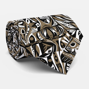 Cravate Motif géométrique bohème fantaisiste artistique ab