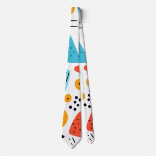 Cravate Motif géométrique coloré et ludique de style Memph