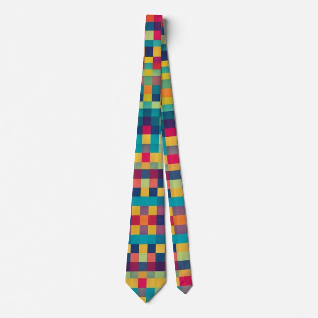 cravate motif géométrique colorée (Devant)