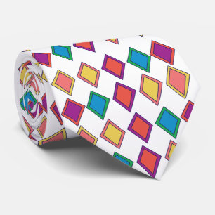 Cravate Motif Géométrique de Diamant Coloré