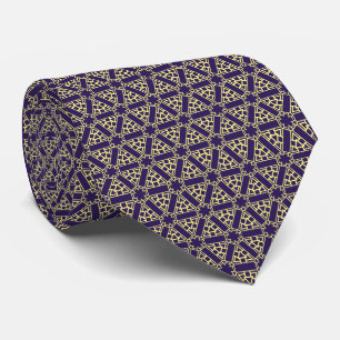Cravate Motif géométrique de la marine et du citron