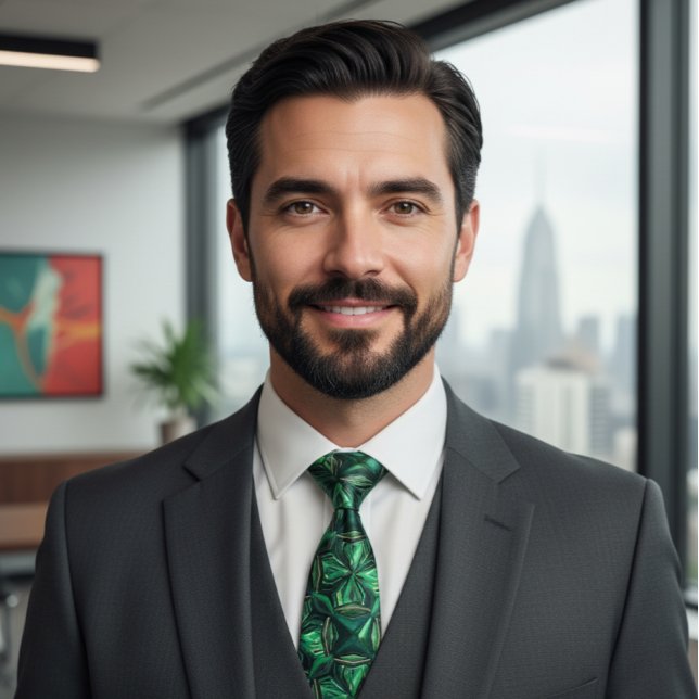 Cravate Motif Géométrique de Pierre Précieuse Émeraude de  (Créateur téléchargé)