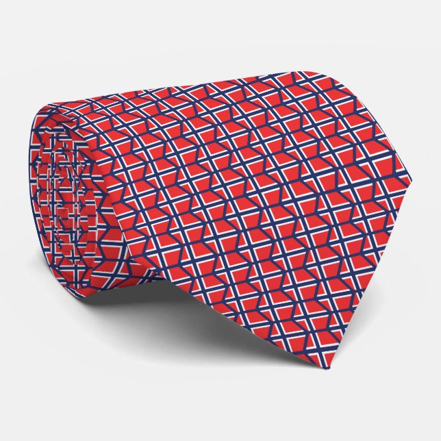 Cravate Motif géométrique en hexagone du drapeau de la Nor (Roulé)
