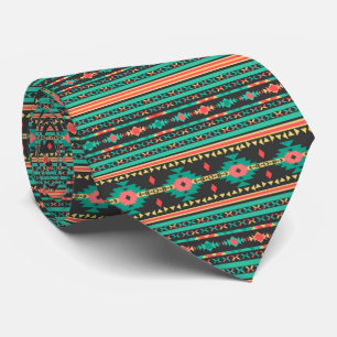Cravate Motif géométrique ethnique tribal cool