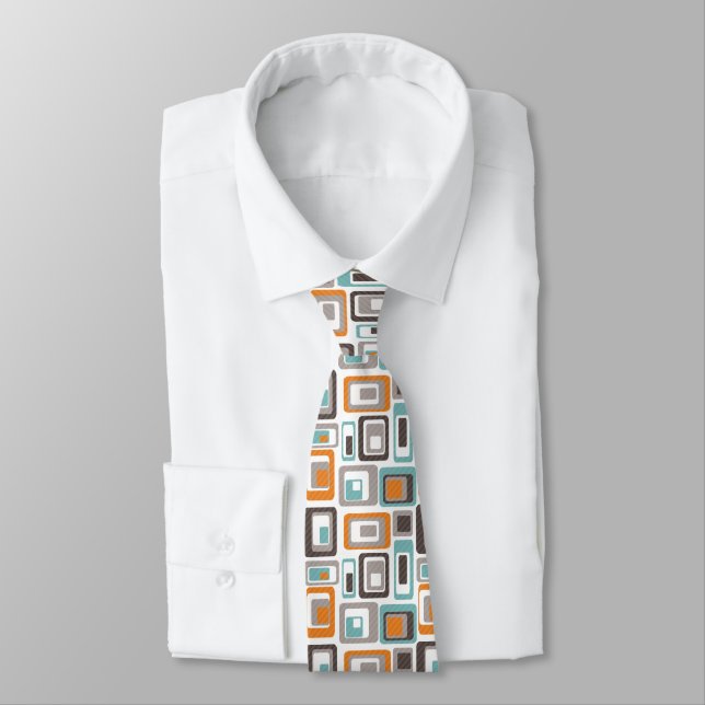 Cravate Motif géométrique lumineux. (Attaché)