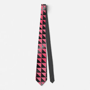 Cravate Motif Géométrique Moderne Rose Noir Métallisé Bril