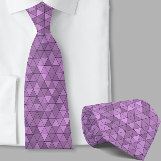 Cravate Motif géométrique moderne violet élégant (Créateur téléchargé)