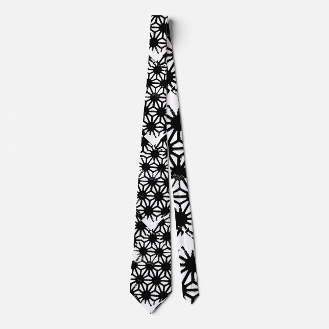 Cravate Motif géométrique noir (Devant)