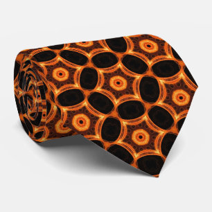 Cravate Motif géométrique orange