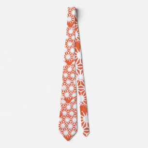 Cravate Motif géométrique orange et blanc