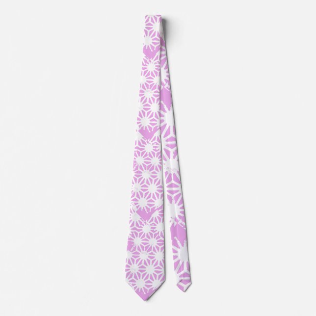Cravate Motif géométrique rose (Devant)