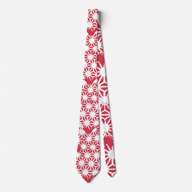 Cravate Motif géométrique rouge (Devant)