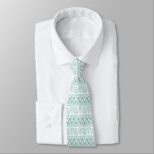 Cravate Motif géométrique Tribale Mint-Green moderne