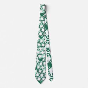 Cravate Motif géométrique vert et blanc