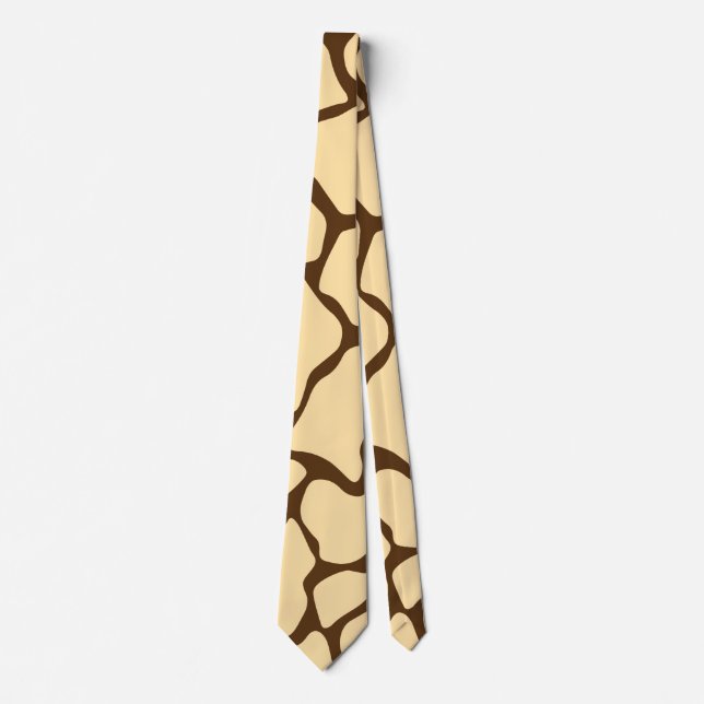 Cravate Motif Girafe Marron – Impression Animale Minimale (Devant)