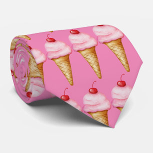 Cravate Motif glace carrelé mignon