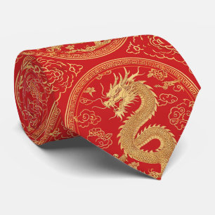 Cravate Motif Golden Dragon
