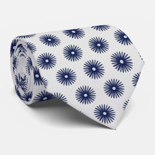 Cravate Motif graphique à fleurs bleues