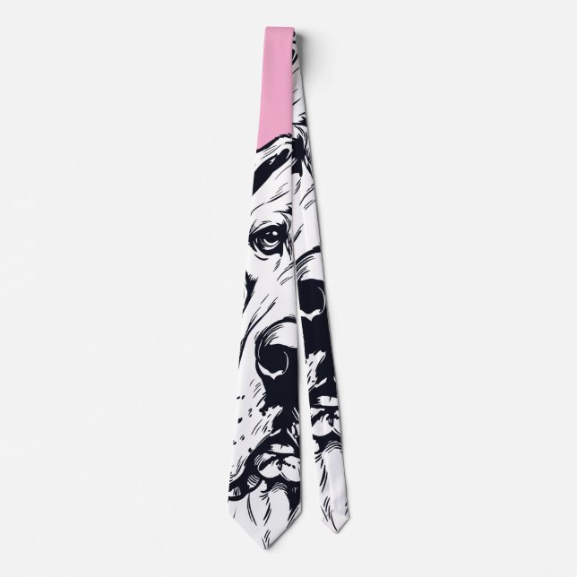 Cravate Motif graphique Chien Podel Arc-en-ciel  (Devant)