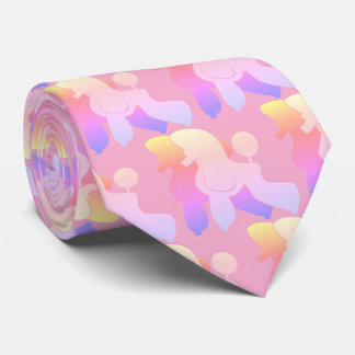Cravate Motif graphique Chien Podel Arc-en-ciel