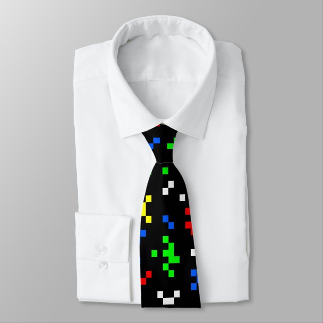 Cravate Motif graphique de jeu vidéo rétro 8 bits (Attaché)