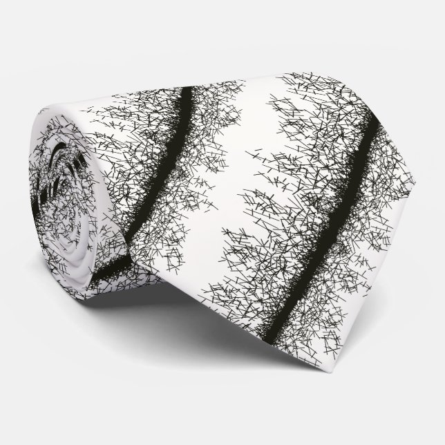 Cravate Motif graphique noir et blanc de style grunge (Roulé)