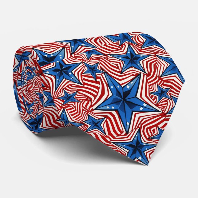 Cravate Motif Gras Stars & Stripes (Roulé)