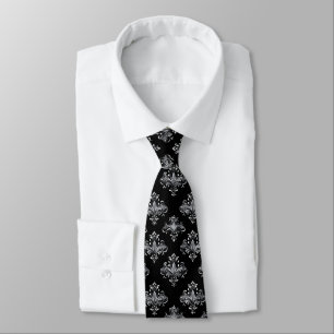 Cravate Motif gris argent