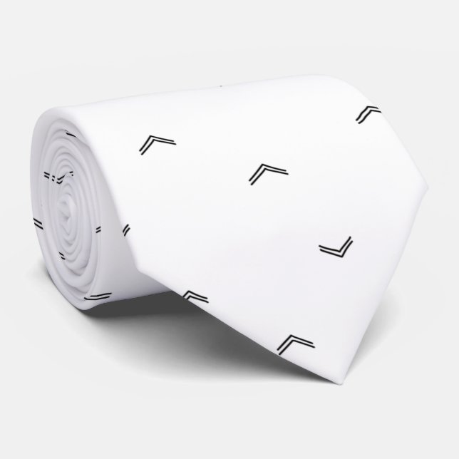 Cravate Motif gris blanc simple moderne pour lui (Roulé)