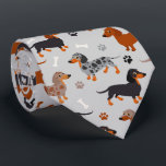 Cravate Motif gris des pattes et des os de Dachshund<br><div class="desc">Motif gris des pattes et des os de Dachshund</div>
