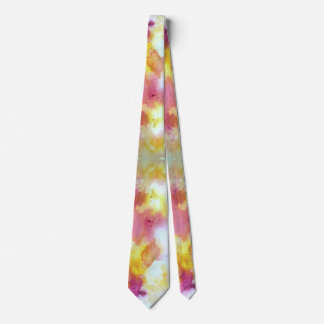 Cravate Motif H de flux rose et jaune