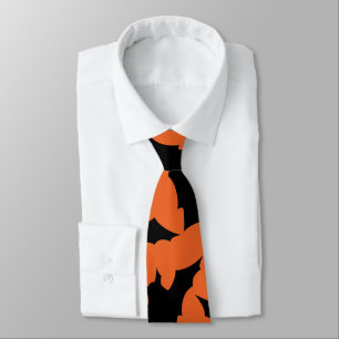 Cravate Motif Halloween noir chauves-souris orange cool ép
