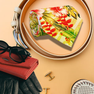 Cravate Motif hawaïen jaune tropical
