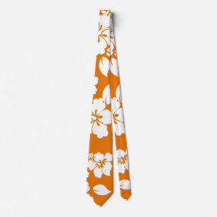 Cravate Motif hawaïen orange