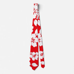 Cravate Motif hawaïen rouge
