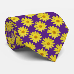 Cravate Motif Helianthus 'Lemon Queen' - Royal Purple