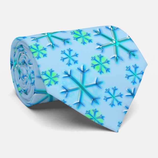 Cravate Motif Hexagon bleu et blanc (Roulé)