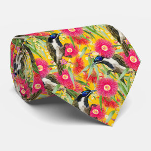 Cravate Motif Honeyeater à visage bleu