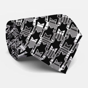 Cravate Motif Houndstooth noir et blanc