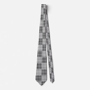 Cravate Motif Houndstooth noir et blanc