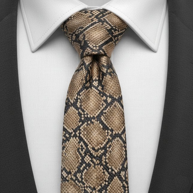 Cravate Motif imprimé animal à peau de serpent gras (Créateur téléchargé)