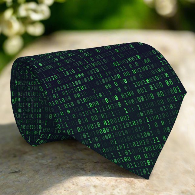 Cravate Motif informatique numérique code binaire de techn (Créateur téléchargé)